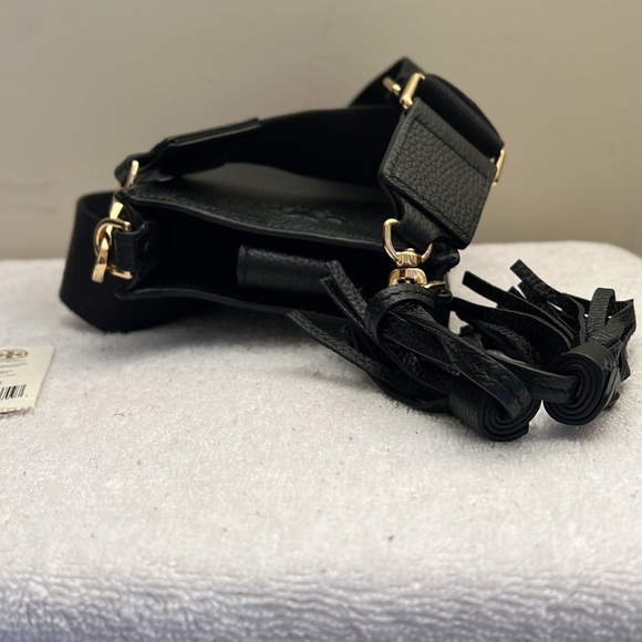 Tory Burch - Thea Black Pebble Leather Cell Phone Crossbody Bag - Picture 4 of 5